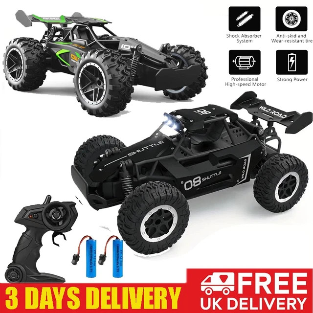 BIG RC CARS Large Remote Control Monster Truck 1:18 2WD Off-Road Kids ...