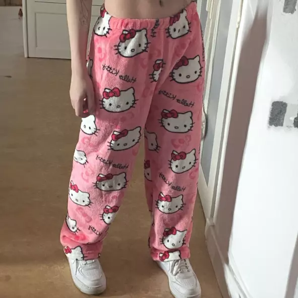 Soft Plush Hello Kitty Women Pajama Pants Gift