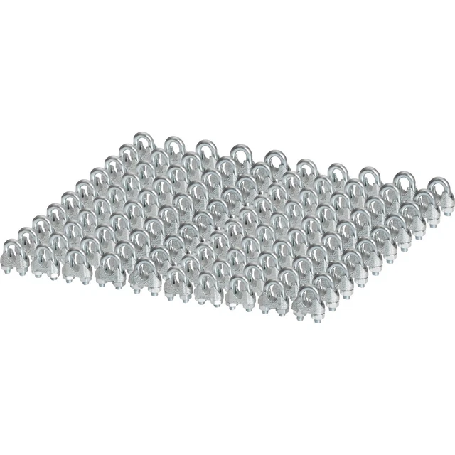 100x 8mm Serre-Câbles Galvanisé Forme D'Étrier Bügelklemmen Bügelformklemmen