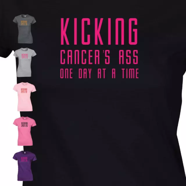 Kicking Cancers Ass We Will race Vest Ladies Women T shirts Top Tee Gift Tshirt