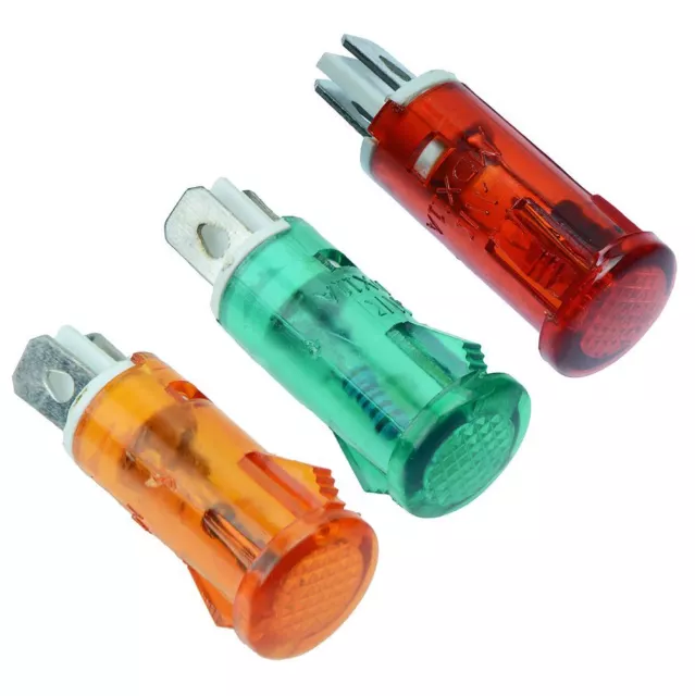 Indicateur en plastique 10 mm 220 V - rouge, vert, ambre