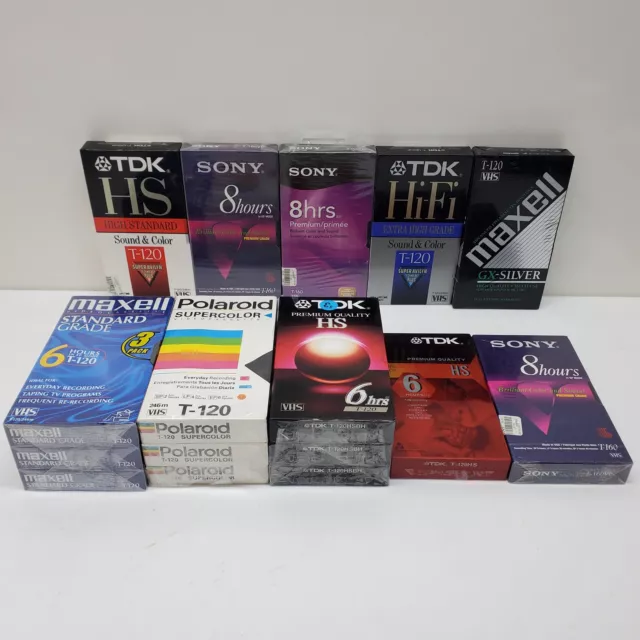 TDK Sony Maxell Polaroid VHS Blank Tapes Sealed Lot