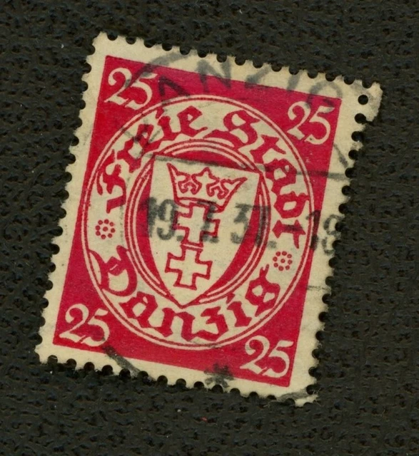 Briefmarke Freie Stadt Danzig, gestempelt, 25 Pfennig, rot