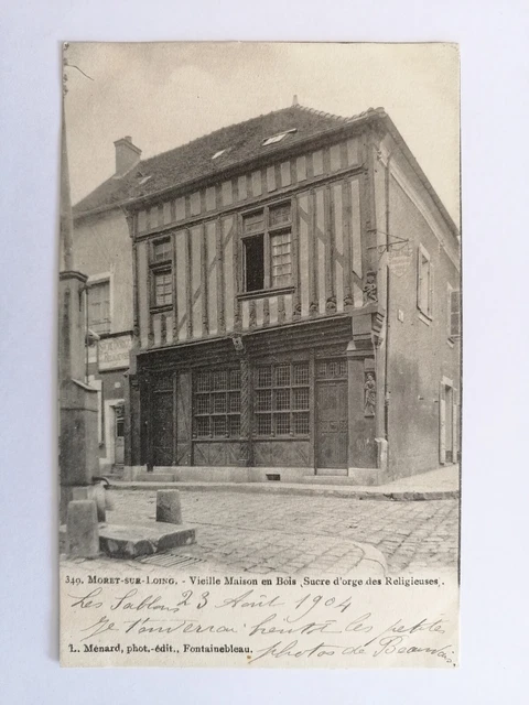 CPA MORET sur LOING Vieille Maison en Bois Commerce SUCRE d'ORGE des RELIGIEUSES