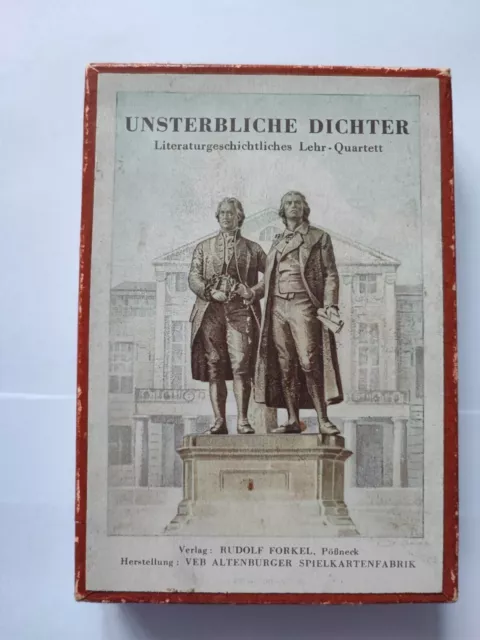 Unsterbliche Dichter Quartett R.forkel Altenburger Spielkarten 1954 Pössneck