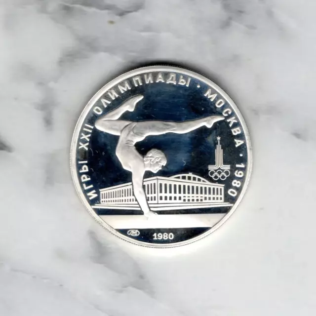 Ussr - Scarce Moscow Olympics Women Gymnastics Proof Silver 5 Roubles, 1980 Лмд