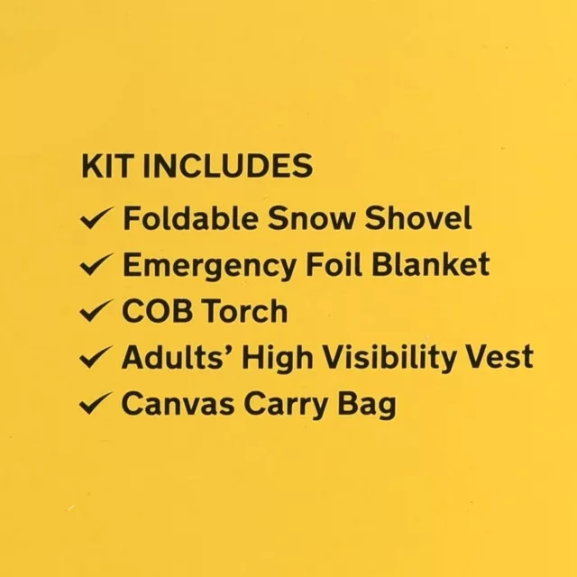 AA Winter Car Kit AA3386 - Folding Snow Shovel, LED Torch, Foil Blanket, Hi-Vis 3