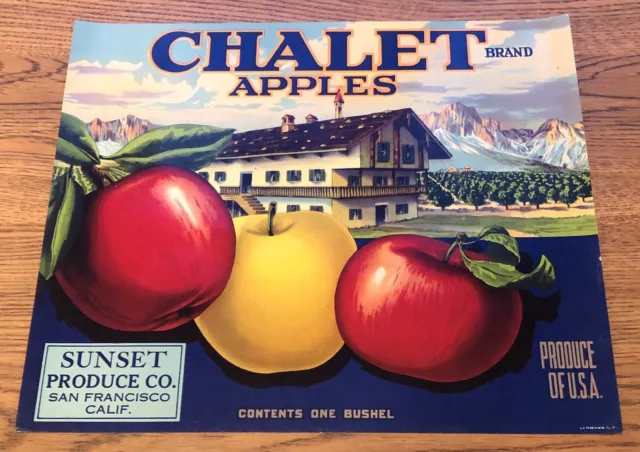 Chalet Brand Apple Crate Label