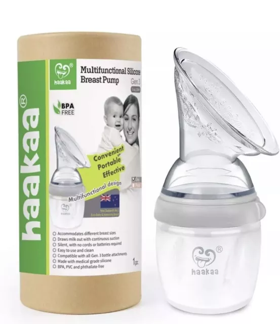 Gen.3 Manual Breast Pump Upgraded Multifuctional Silicone By Haakaa New Sealed !