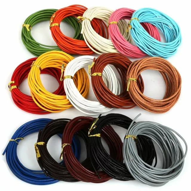5M Sheepskin Leather Rope String Cord Crafts Sew Round DIY 3/4/5/6mm Rope  Sewing