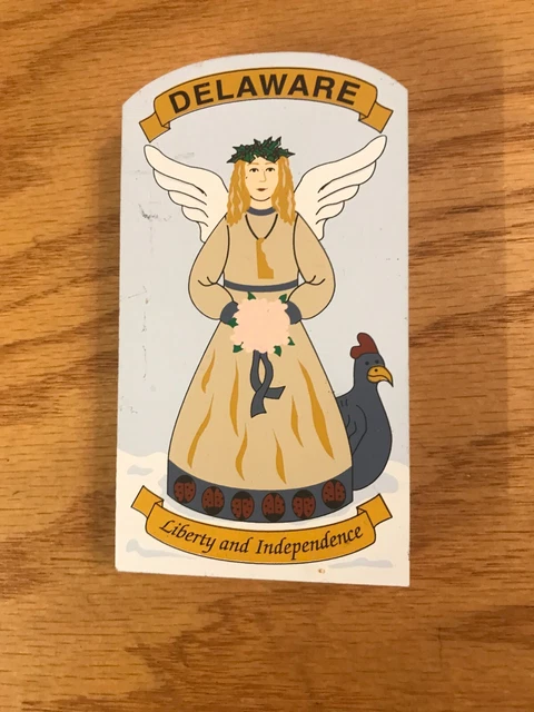 Cat's Meow Delaware Angel Signed Gary Knox 2004 Shelf Sitter