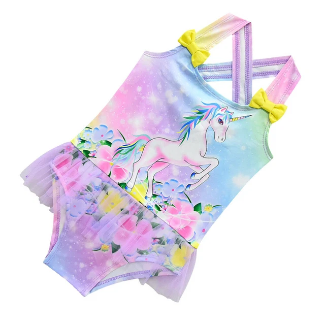 1 pz cartone animato unicorno costume da bagno stampato estate bellissimi costumi da bagno stampati colorati 2