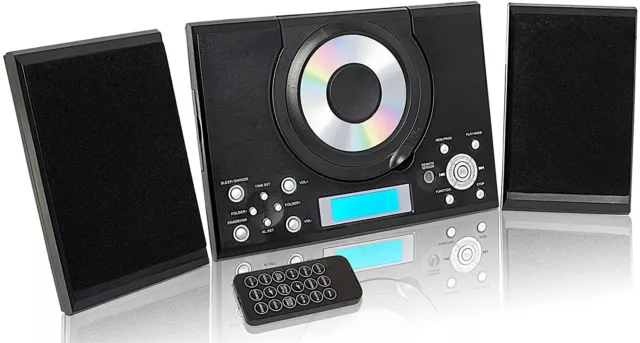 CD Player FM Radio USB Remote Control Clock & Alarm GTMC-101 MK2 Black