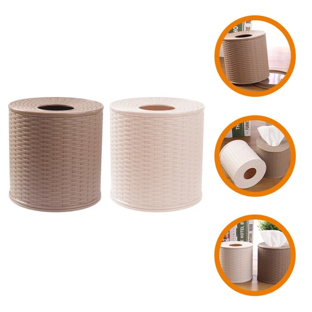 2Pcs Home Reusable Vintage Tissue Box Paper Roll Dispenser Home