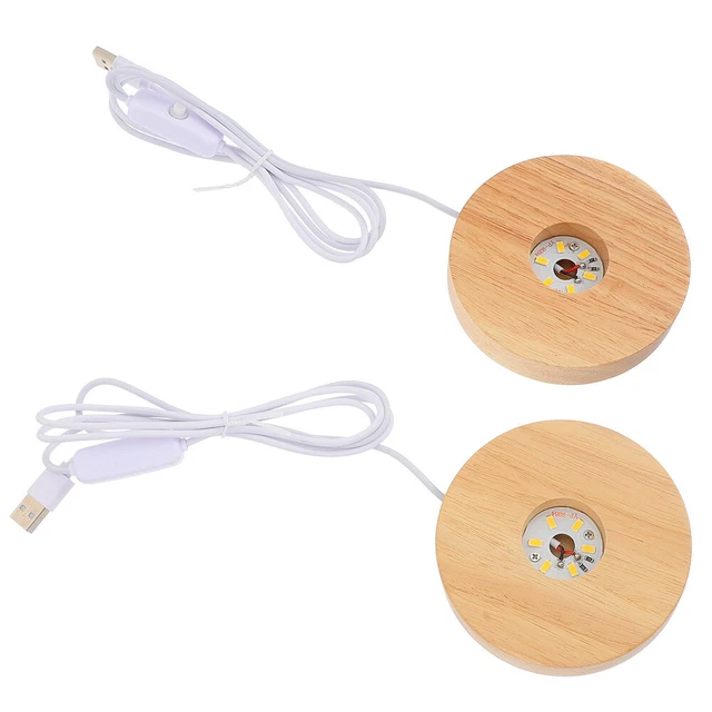 Base LED legno sfera di cristallo base di visualizzazione supporto luce rotondo