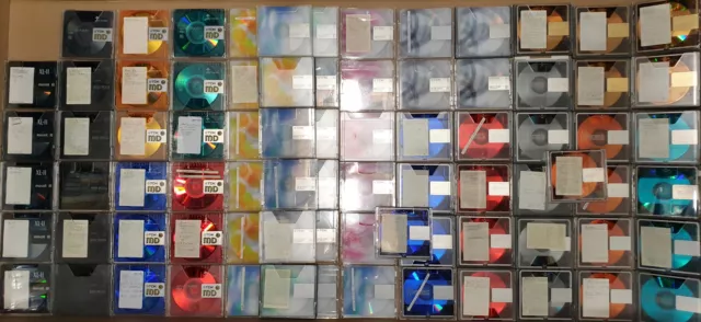 94 MiniDisc bundle - 15 new sealed + 79 used for re-recording - all 80 minute VG