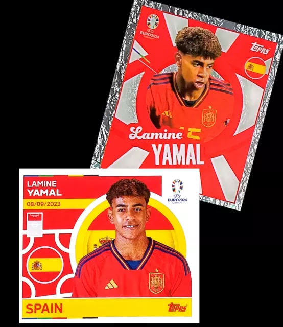 TOPPS UEFA EURO 2024 Stickers Lamine Yamal ESP 19 / ESP PTW 19.