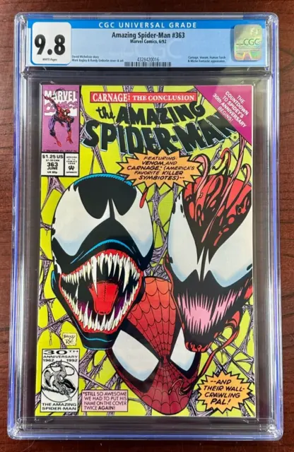 Amazing Spider-Man #363 CGC 9.8 WP NM/M Marvel 1992 🔥 Classic Carnage & Venom