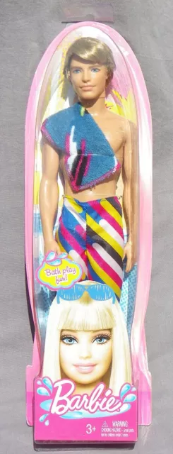 Barbie KEN BATH PLAY FUN BEACH plage surf 2010 Mattel T7188 poupée NRFB