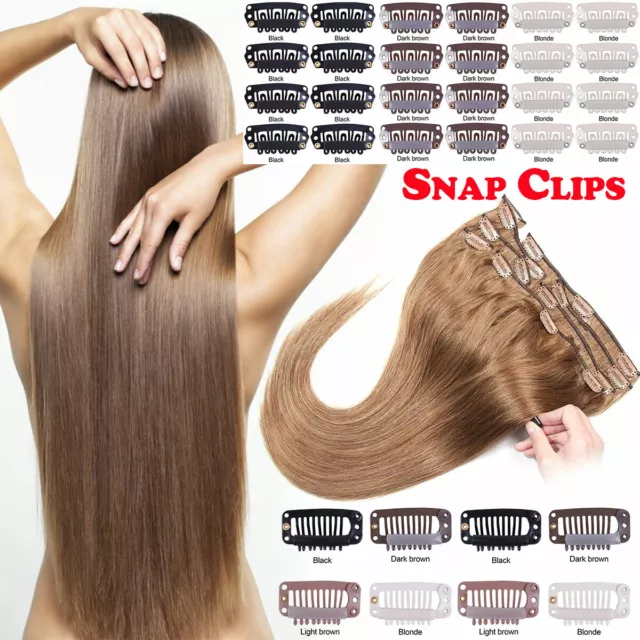 10PCS*32mm Metal U Shape SNAP CLIPS FOR HAIR EXTENSION WEFT 6-Teeth Clip-on  ME88