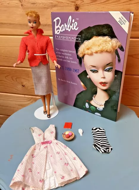 Vintage Ponytail Barbie Doll # 4 Blonde AO Plus outfits and book