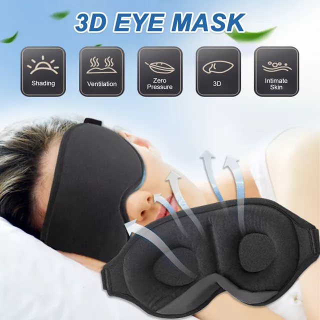 Sleep Eye Mask soft 3D Memory Foam Padded Shade Cover Sleeping Travel Blindfold