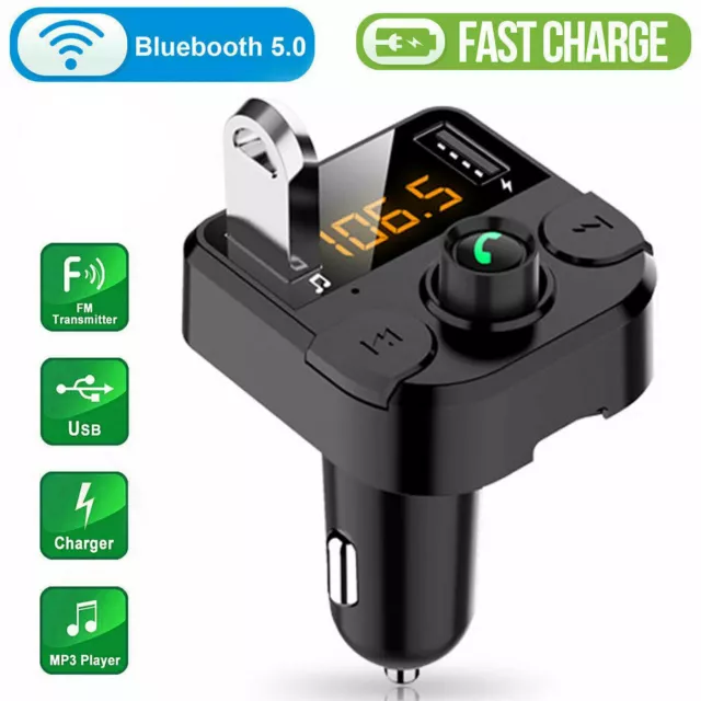 Bluetooth Car FM Transmitter MP3 Player Hands free Radio Adapter Kit USB Charger