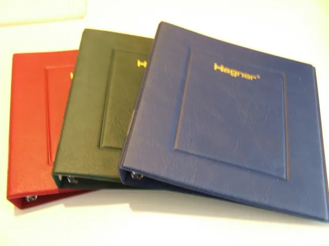 Hagner Luxury Padded 4 Ring Stamp Albums, Various Colours & Sizes
