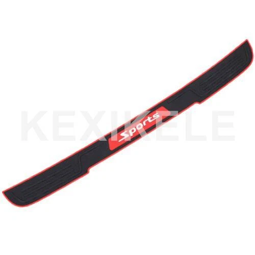 Bumper Car Rear Rubber Pad Trunk Sill Guard Plate Protector Trim Cover Black/Red