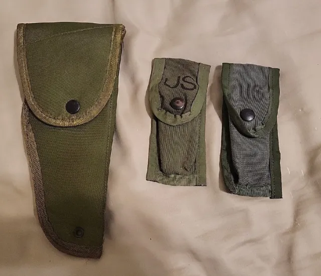 U.S. Military Style Holster With 2 Usgi Surplus Pistol Mag Alice Pouches