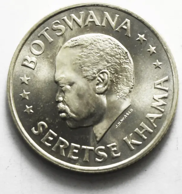 1966 B Botswana 50 Cents Silver Coin KM#