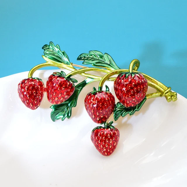 Dekorative Kragennadel Erdbeer-Brosche Retro-Geschenke Retro-Hut Korsage