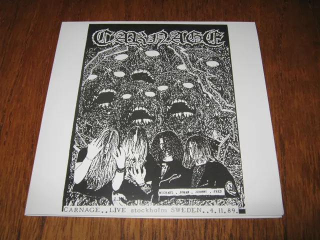 CARNAGE "Live In Stockholm" 7"  entombed dismember unleashed