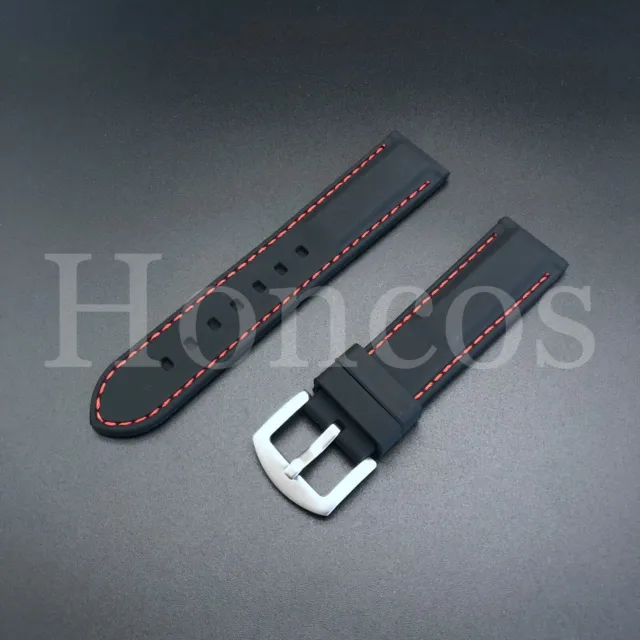 24Mm Silicone Rubber Watch Strap Band Fits For Invicta Diver 19654 1102 12440 Bk