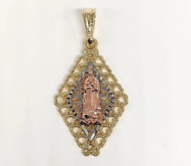 Gold Plated My Lady Virgin Mary Pendant Oro Laminado Virgen de Guadalupe Medalla