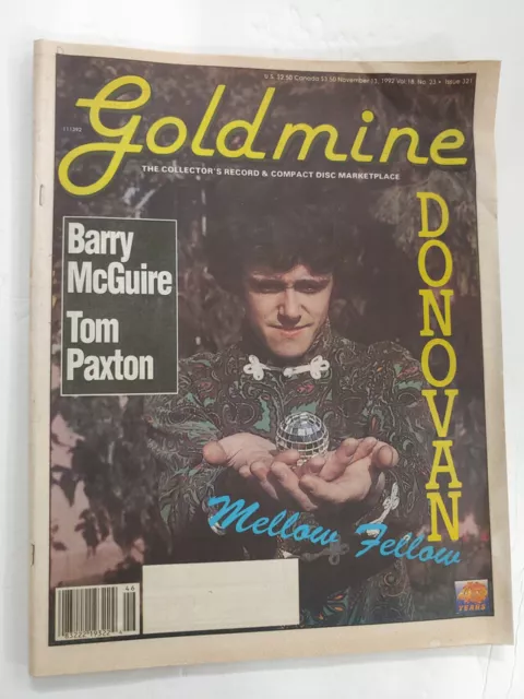 1992 November 13 GOLDMINE Magazine For Record Collectors DONOVAN  M364