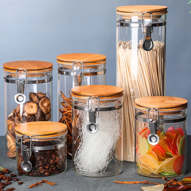 Overnight Oats Barattoli Cucina Set Di 4 Barattoli In Vetro Per - 500ml Con Coperchio In Bambù, Perfetti Per , Yogurt E Conserve Meal Prep Contenitori Cibo Vetro