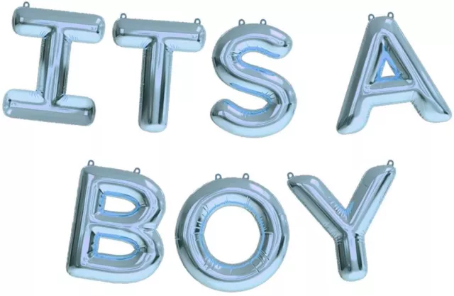 Its A Boy Celebration Balloons Foil Banners Baby Shower Party 17 Pack Blue