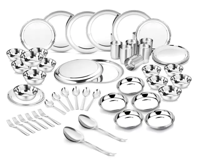 Acero Inoxidable Cena Conjunto De 50 Piezas Serveware