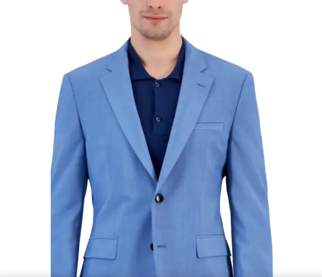 Hugo Boss Men's Modern-Fit Light Blue Superflex Suit Jacket 40S