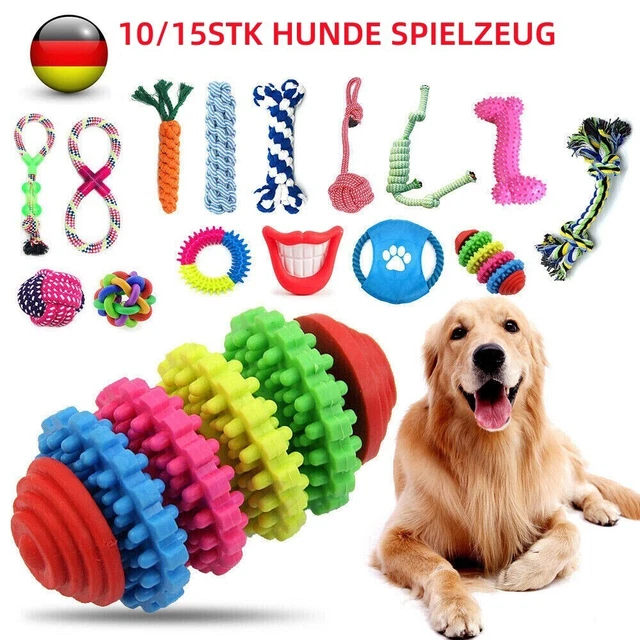 15 Stk Hunde Spielzeug Set Kauspielzeug aus Seil Interaktives Pet Dog Welpen Toy