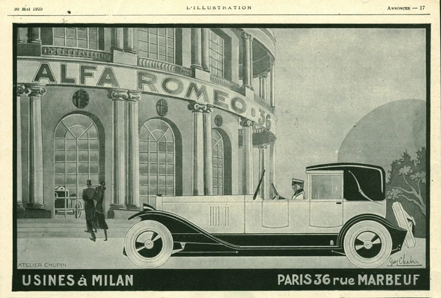 Publicité ancienne voiture automobile Fiat 10 et 15 CV 1925 issue de