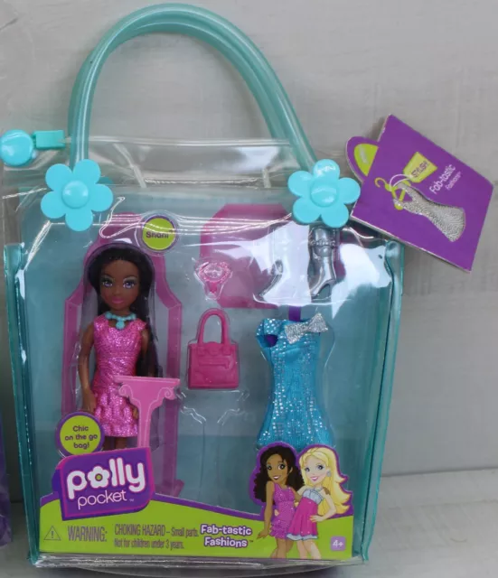 Polly Pocket Lot Fab-tastic Fashions Shani Polly Doll 2008 Mattel