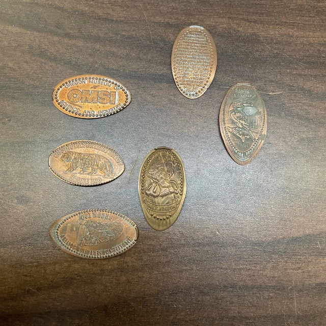 Souvenir Lot Of 5 Elongated Pennies Penny Bronx Zoo Disney Snow White￼