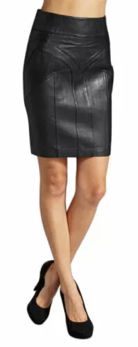 ROXA Best Selling Women's Authentic Lambskin Leather Skirt Black Club Wear Skirt