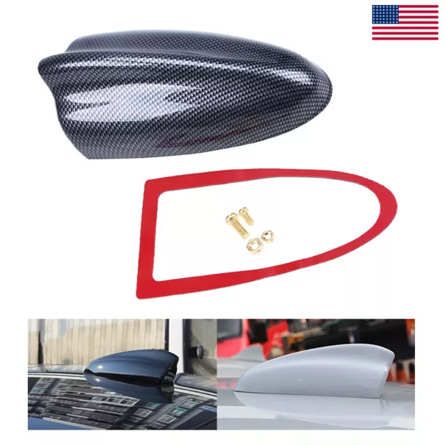 Carbon Fiber Shark Fin Auto Roof Antenna Radio FM/AM Signal Aerial Accessories