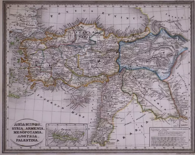 1831 Universal Atlas Map ASIA MINOR, PALESTINE, SYRIA ARMENIA ~(10x12)-#1242