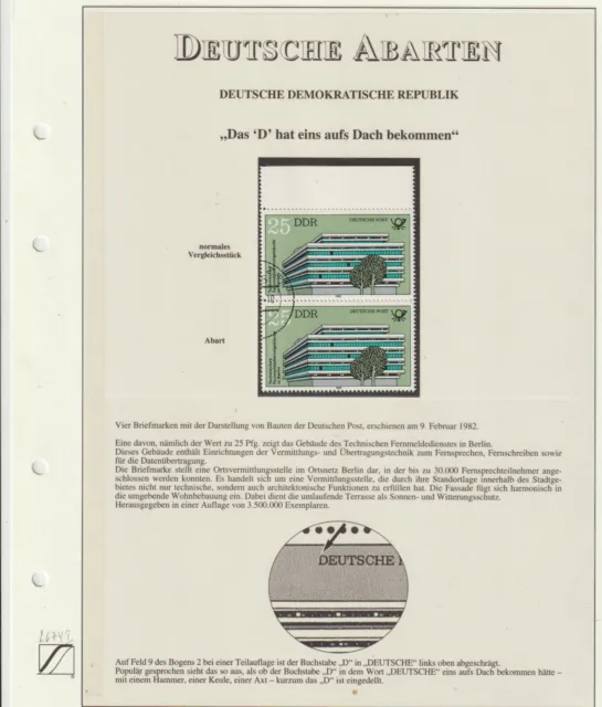 DDR 2674 I BAUTEN der D.POST mit ABART GESTEMPELT nur 1,90 EURO s. SCAN