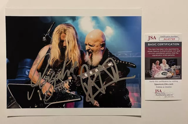 Rob Halford Richie Faulkner Signed 8X10 Photo Judas Priest Jsa Coa