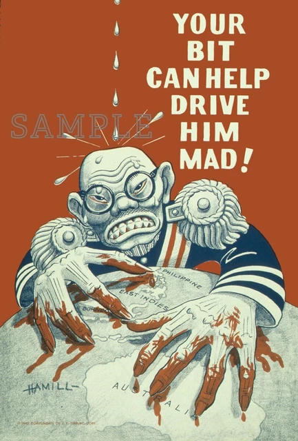 1942 WWII Japan Tojo Australia pacific war propaganda postcard [P37]